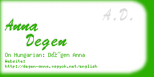 anna degen business card